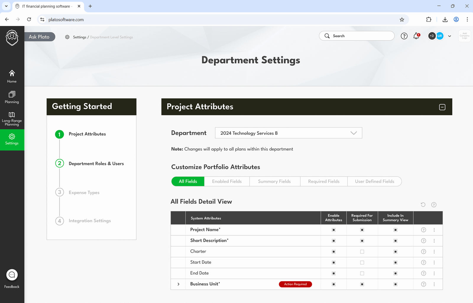 Modern technology financial planning software interfaces with progress tracking and real-time budget data visualization.