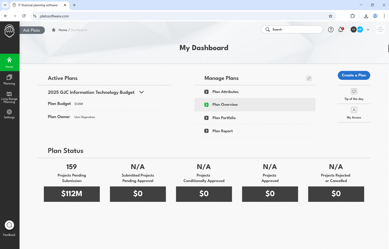 Modern technology financial planning software interfaces with progress tracking and real-time budget data visualization.